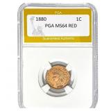 1880 Indian Head Cent PGA MS64 RED