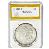 1921-D Morgan Dollar PGA MS65