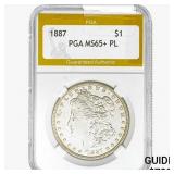 1887 Morgan Silver Dollar PGA MS65+ PL