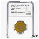 1861-65 OH Token S-55b-50Bb Sutler NGC VF25 Sulliv