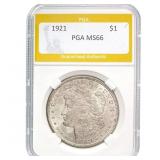 1921 Morgan Silver Dollar PGA MS66