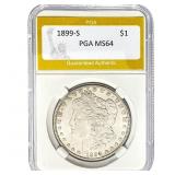 1899-S Morgan Silver Dollar PGA MS64