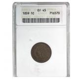 1859 Indian Head Cent ANACS EF45