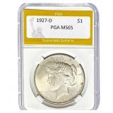 1927-D Peace Dollar PGA MS65