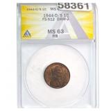 1944-D/S Lincoln Cent ANACS MS63 RB