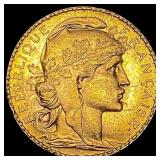 1914 French 20 Francs Rooster CHOICE BU
