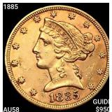 1885 $5 Gold Half Eagle