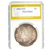 1882-O/S Morgan Silver Dollar PGA MS64