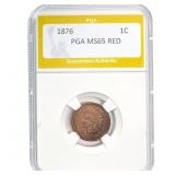 1876 Indian Head Cent PGA MS65 RED