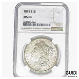 1881-S Morgan Silver Dollar NGC MS66