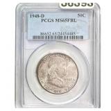 1948-D Franklin Half Dollar PCGS MS65FBL