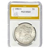 1902-S Morgan Dollar PGA MS64