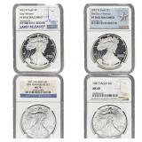 1987-2022 [4] $1 Silver Eagle NGC PF/MS69-70 UCAM