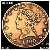 1890-CC $10 Gold Eagle