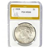 1928 Peace Dollar PGA MS66