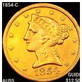 1854-C $5 Gold Half Eagle HIGH GRADE