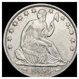 1854-O Seated Liberty Half Dollar CLOSELY UNCIRCUL