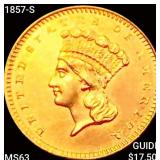 1857-S Rare Gold Dollar CHOICE BU