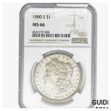 1880-S Morgan Silver Dollar NGC MS66