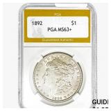 1892 Morgan Silver Dollar PGA MS63+