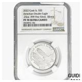 2022 1/4oz.SILV $2 DBL Eagle NGC PF70 UC Cook Is.