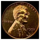 1951 Lincoln Wheat Cent CHOICE PROOF