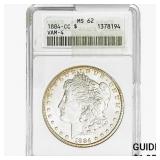 1884-CC Morgan Silver Dollar ANACS MS62 VAM-4