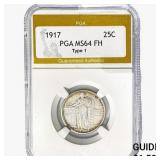 1917 Standing Liberty Quarter PGA MS64 FH, TYPE 1