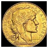 1907 20 Francs French Rooster CHOICE BU