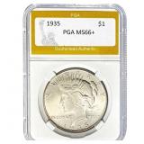 1935 Peace Dollar PGA MS66+