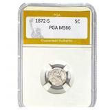 1872-S Half Dime PGA MS66