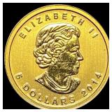 2014 Canada 1/10 oz Gold Maple Leaf GEM BU
