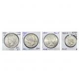 1923-1934 Silver Peace Dollar Lot [4 Coins] HIGH G