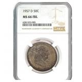 1957-D Franklin Half Dollar NGC MS66 FBL