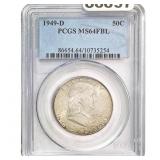 1949-D Franklin Half Dollar PCGS MS64FBL
