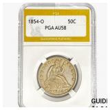 1854-O Seated Liberty Half Dollar PGA AU58