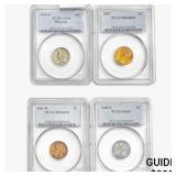 [4]1916-1943 Mercury Dime & Wheat Cents PCGS AU/MS