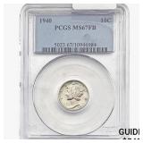 1940 Mercury Silver Dime PCGS MS67 FB