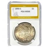 1890-S Morgan Dollar PGA MS66