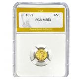 1851 Gold Dollar PGA MS63