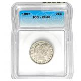 1897 Barber Quarter ICG EF40