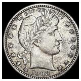 1908 Barber Quarter CHOICE AU