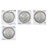 1880-1901 Better Date Morgan SIl Dollar Lot [4 Coi