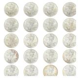 1994-2007 [20] Gem BU Silver Eagles Lot [20 Coins]