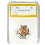 1910-S Lincoln Cent PGA MS66 RED