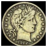 1912-S Barber Half Dollar NICELY CIRCULATED