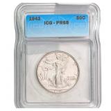1942 50C Walking Liberty Half ICG PR65