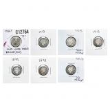 1899-1986 US Silver and Clad Dime Lot [7 Coins] Fi