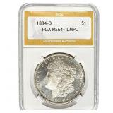 1884-O Morgan Silver Dollar PGA MS64+ DMPL