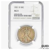 1921-D Walking Liberty Half Dollar NGC AG3